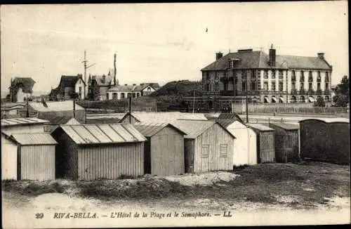 Ak Ouistreham Riva Bella Calvados, L'Hotel de la Plage, Le Semaphore