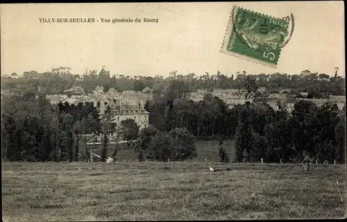 Ak Tilly sur Seulles Calvados, Vue generale du Bourg