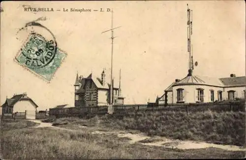 Ak Ouistreham Riva Bella Calvados, Le Semaphore