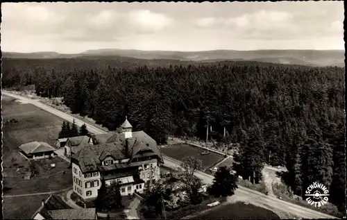 Ak Kniebis Freudenstadt im Nordschwarzwald, Kurhotel und Wintersportplatz Kniebis Lamm, Luftbild