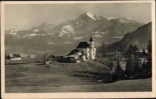 Ak Ettenberg Marktschellenberg Markt Schellenberg in Oberbayern, Wallfahrtskirche Mariä Heimsuchung