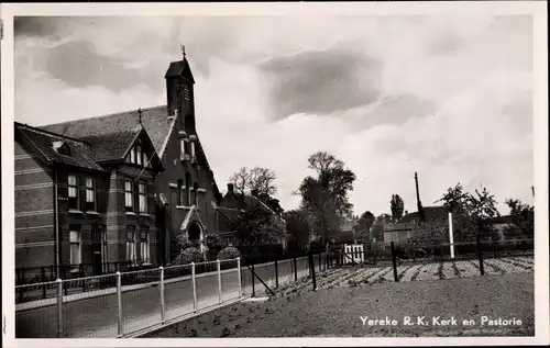 Ak Ierseke Yerseke Reimerswaal Zeeland, Kerk en Pastorie