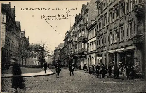 Ak Ludwigshafen am Rhein, Bismarckplatz, Buchhandlung