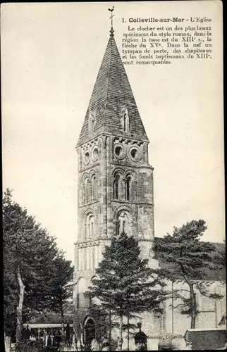 Ak Colleville sur Mer Calvados, L'Eglise