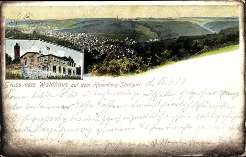 Ak Hasenberg Stuttgart in Baden Württemberg, Waldhaus auf dem Hasenberg, Ort