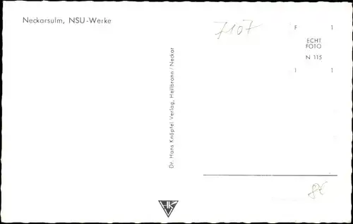 Ak Neckarsulm in Baden Württemberg, NSU Werke