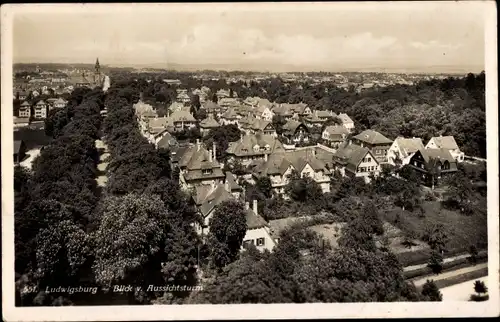 Ak Ludwigsburg in Württemberg, Ort vom Aussichtsturm gesehen