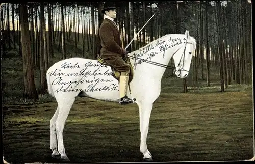 Ak Mann auf einem Pferd, Reiter