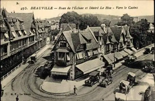 Ak Deauville Calvados, Rues de l'Ecluse et Desire le Hoc