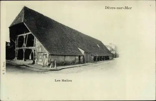 Ak Dives sur Mer Calvados, Les Halles