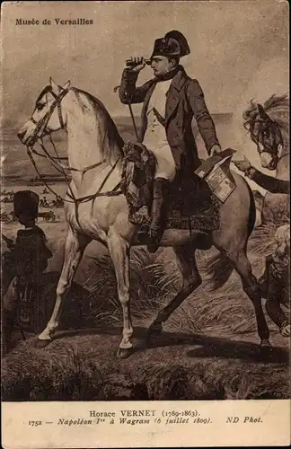 Künstler Ak Vernet, Horace, Napoleon Bonaparte, Schlacht bei Wagram 1809