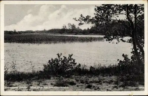 Ak Ostseebad Prerow auf dem Darß, Blick nach der Seemannskirche