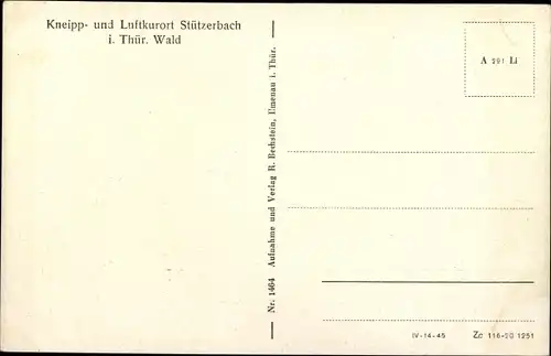 Ak Stützerbach Ilmenau in Thüringen, Totalansicht des Ortes