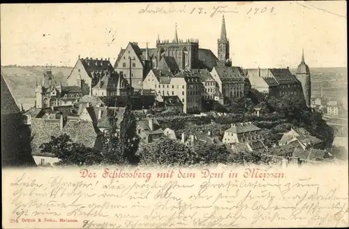 Ak Meißen an der Elbe, Schlossberg mit dem Dom