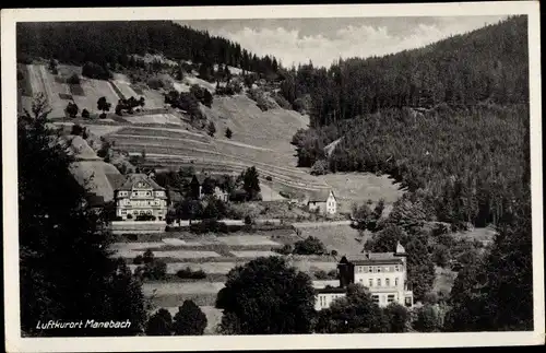 Ak Manebach Ilmenau in Thüringen, Teilansicht