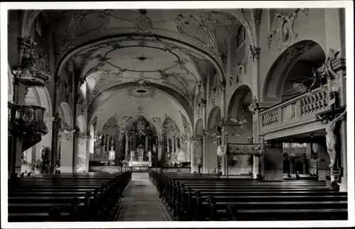 Ak Schonach im Schwarzwald, Inneres Kirche