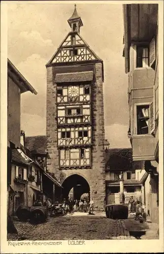 Ak Riquewihr Reichenweier Elsass Haut Rhin, Dolder, Stadtuhr, Turm