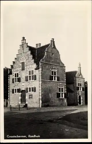 Ak Grootschermer Nordholland Niederlande, Raadhuis