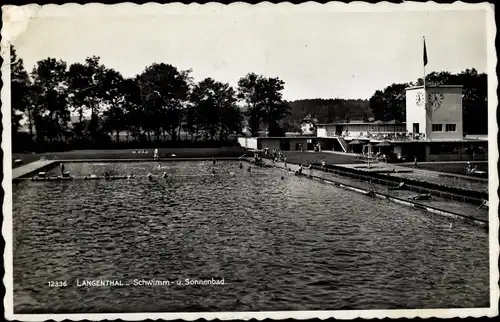 Ak Langenthal Kt Bern Schweiz, Schwimmbad, Schwimmbcken