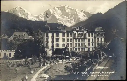Ak Interlaken Kanton Bern Schweiz, Eden Hotel, Rugenparkstraße
