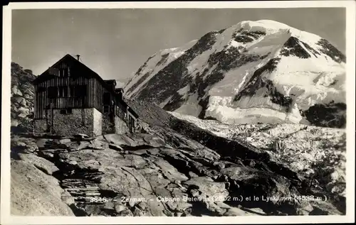 Ak Zermatt Kt. Wallis, Cabane Betemps, le Lyskamm, Alpen