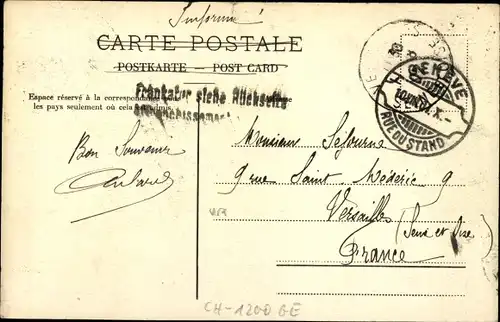 Ak Genève Genf Schweiz, l'Ariana et chaîne du Mont-Blanc