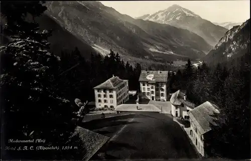 Ak Malderanertal Kanton Uri, Hotel S. A. C. Alpenclub, Panorama