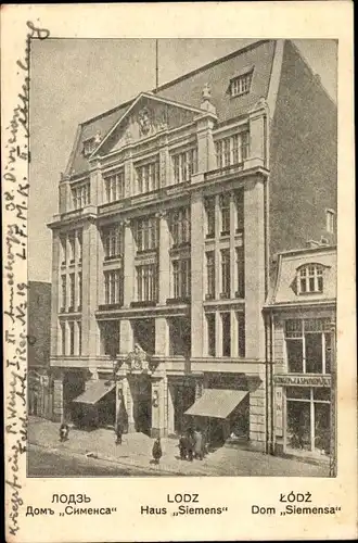 Ak Lodz Lodsch Polen, Haus Siemens