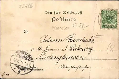 Litho Xanten am Niederrhein, Clever Tor, Dom, Gotisches Haus