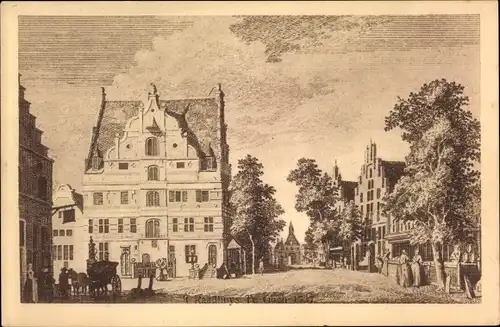 Ak Goch am Niederrhein, Rathaus im Jahr 1737