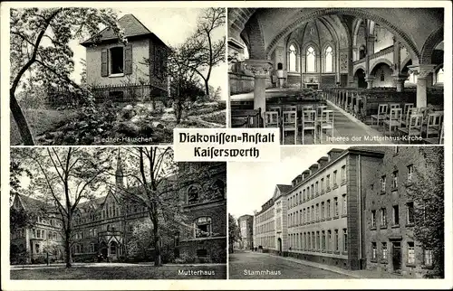 Ak Kaiserswerth Düsseldorf, Diakonissenanstalt, Fliedner Häuschen, Mutterhaus, Kirche, Stammhaus