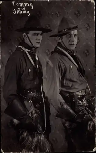 Foto Ak Cowboys Tommy und Jimmy, Wild West Schauspiel