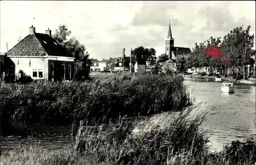 Ak Tjerkwerd Súdwest Fryslân Friesland Niederlande, Gezicht op de Waltaweg