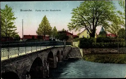 Ak Bramsche in Niedersachsen, Partie an der Hasebrücke