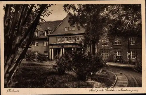 Ak Bochum im Ruhrgebiet, Stadtpark, Parkhaus Saaleingang
