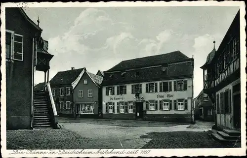 Ak Deidesheim, Gasthaus Die Kanne bestehend seit 1160, Straßenansicht, Gedicht