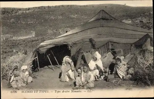 Ak Scenes et Types, Types Arabes Nomades, Nomaden, Zelt, Maghreb