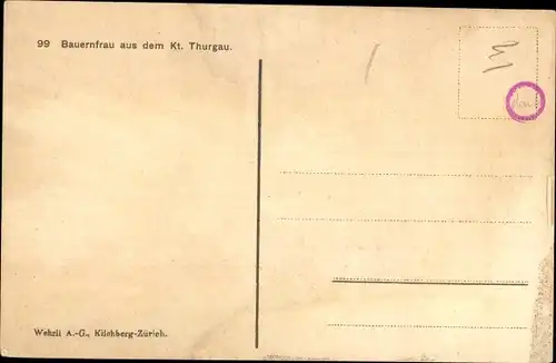 Ak Bauernfrau aus dem Kt. Thurgau Schweiz, Landestracht