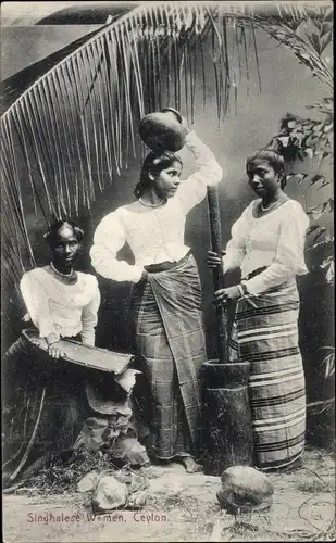Ak Sri Lanka Ceylon, Singhalese Women, Trachten