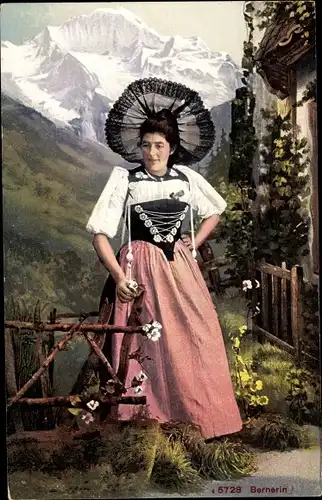 Ak Kanton Bern Schweiz, Bernerin in Volkstracht