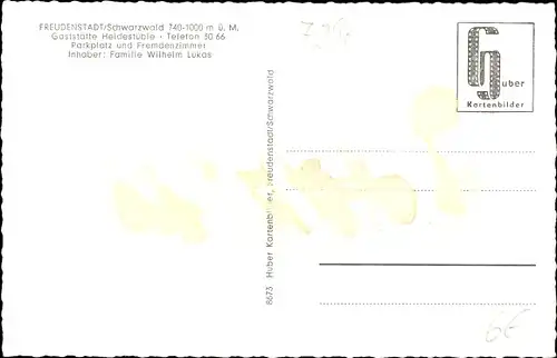 Ak Freudenstadt im Nordschwarzwald, Gaststätte Heidestüble, Marktplatz, Panorama