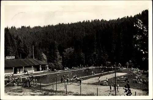 Ak Freudenstadt im Nordschwarzwald, Schwimmbad Langenwaldsee