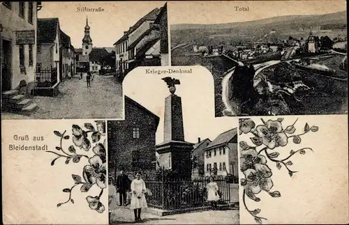 Ak Bleidenstadt Taunusstein Hessen, Stiftstraße, Kriegerdenkmal, Totalansicht