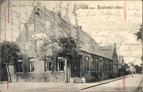 Ak Rodenkirchen in Oldenburg Stadland, Straßenpartie, Gasthaus