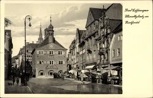 Ak Bad Kissingen Unterfranken Bayern, Marktplatz mit Rathaus