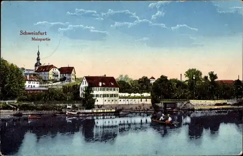 Ak Schweinfurt in Unterfranken Bayern, Mainpartie