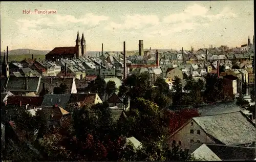 Ak Hof an der Saale Oberfranken Bayern, Panorama