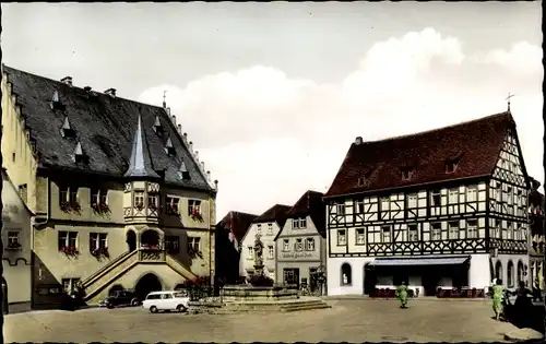 Ak Volkach am Main Unterfranken, Marktplatz