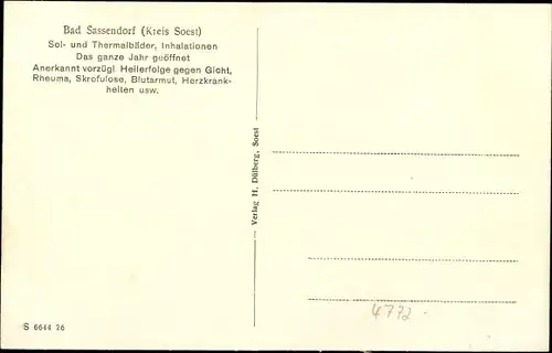 Ak Bad Sassendorf in Westfalen, Kaiserstraße, Sol und Thermalbäder