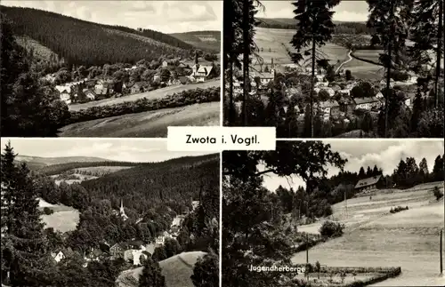 Ak Zwota Klingenthal im Vogtland Sachsen, Jugendherberge, Panorama